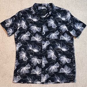 Armani Exchange Blue White Floral Print Button Collar Shirt Men’s Sz.L Reg. A|X